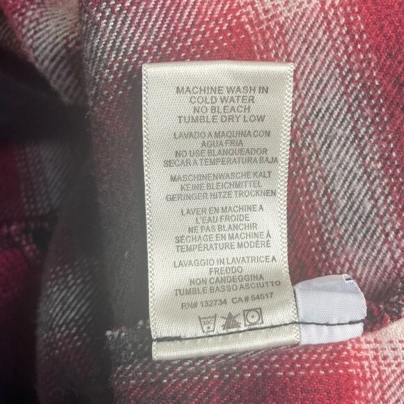 Anthropologie Cloth & Stone Cranberry Plaid Flannel Button Front Blouse Size XS - Picture 13 of 14